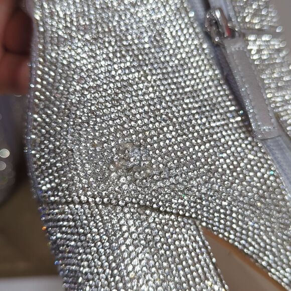 Steve Madden Nola boots flared heel full rhinestone pointed toe size 6 - Picture 6 of 9